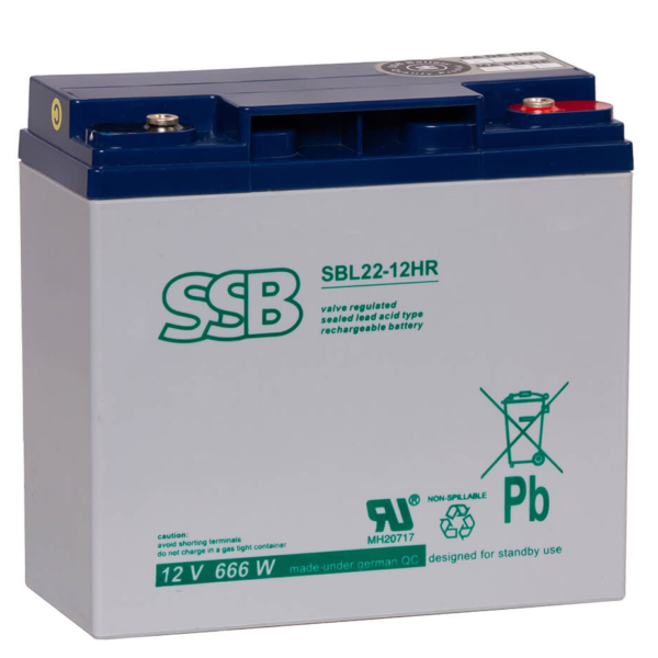 Akumulator SSB kwasowo - ołowiowy SBL 22-12HR 22Ah
